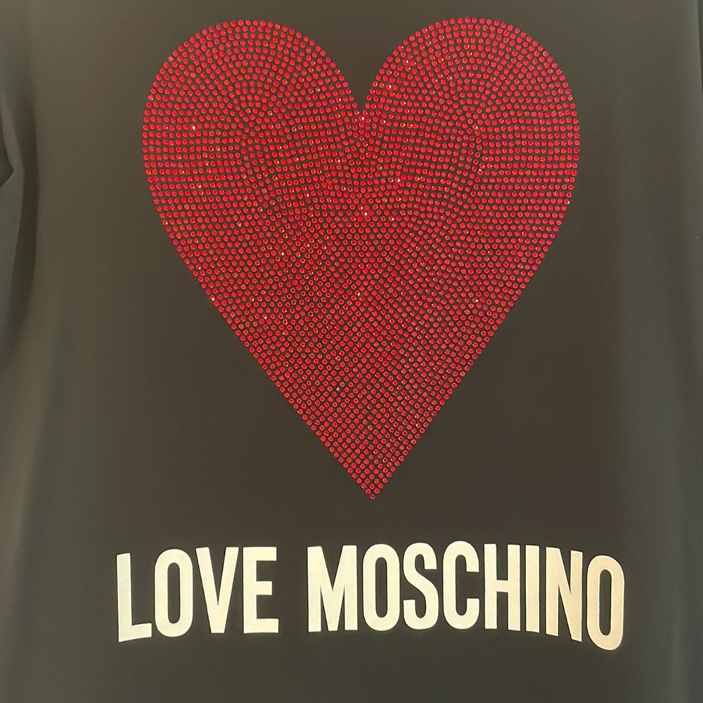 NWT Love Moschino Rhinestone Heart T-shirt - Picture 8 of 11